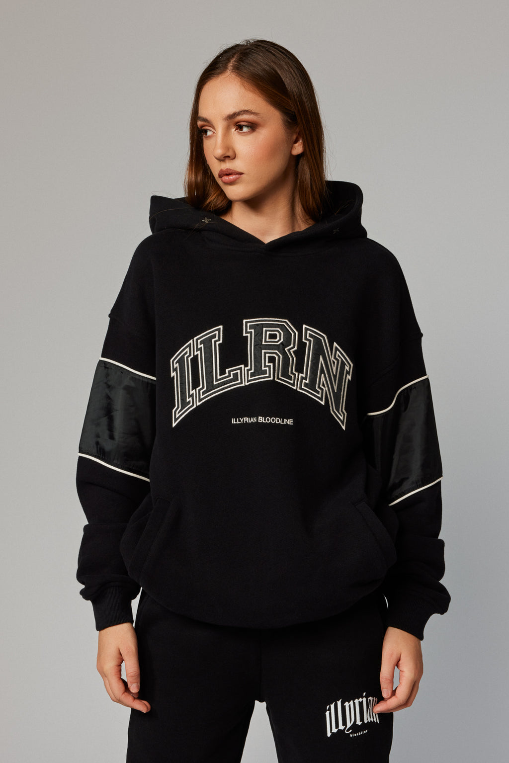 ILRN Satin Hoodie Black