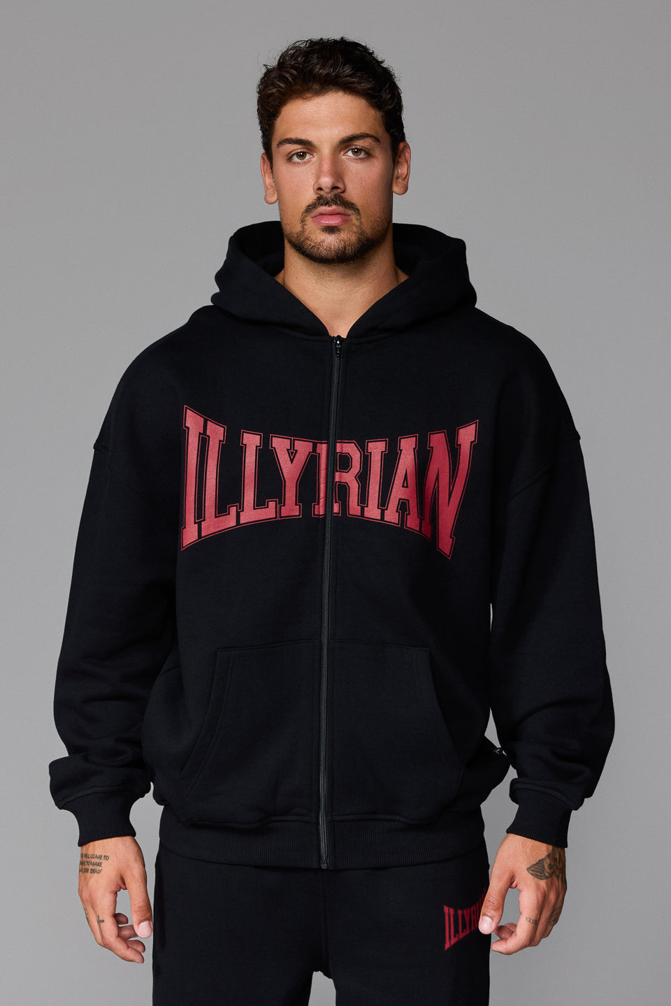 Illyrian AW26 Zipped Hoodie - Black