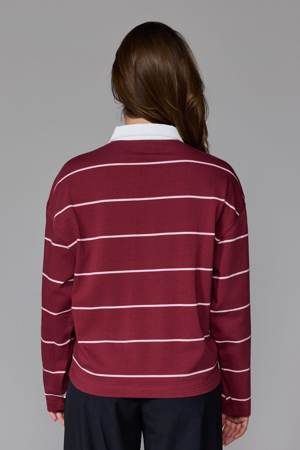 Women's Polo Long Sleeve - Striped