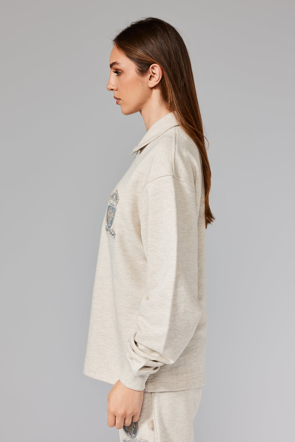 Dardania Half-Zip Sweater - Grey