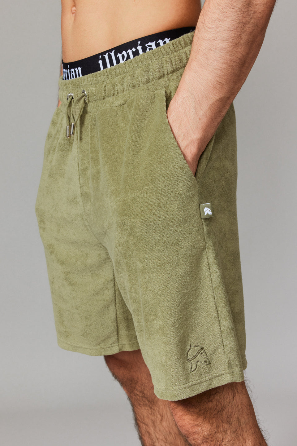 Men Towel Shorts - Green