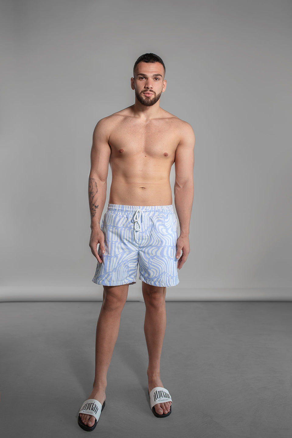 Distorted IBL Swim Shorts – Blue