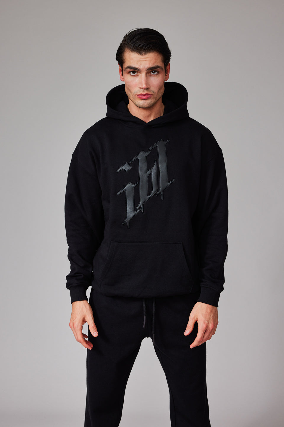 IBL Leather Hoodie - Black