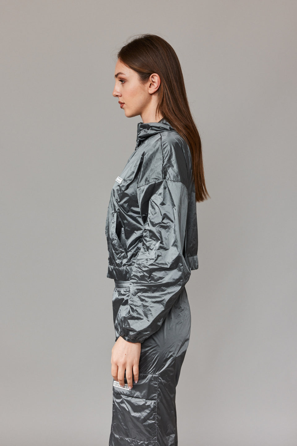 Women Windbreaker Jacket - Silver