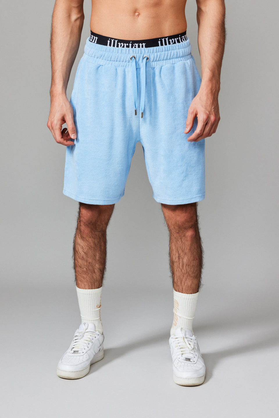 Men Towel Shorts - Baby Blue