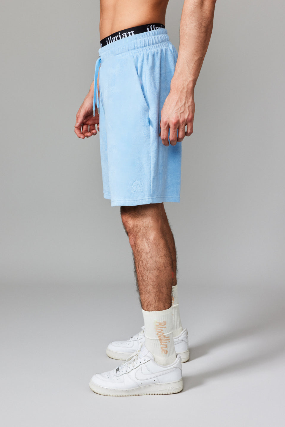 Men Towel Shorts - Baby Blue