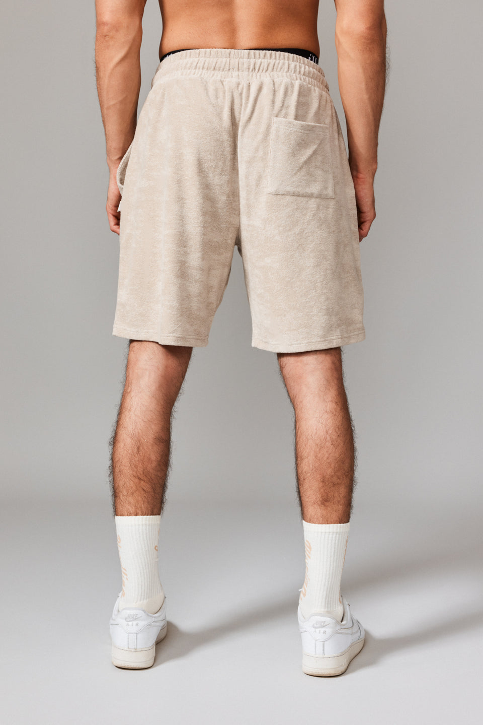Men Towel Shorts - Stone