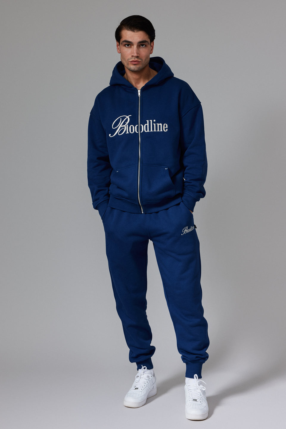 Bloodline Zipped Hoodie - Navy Blue