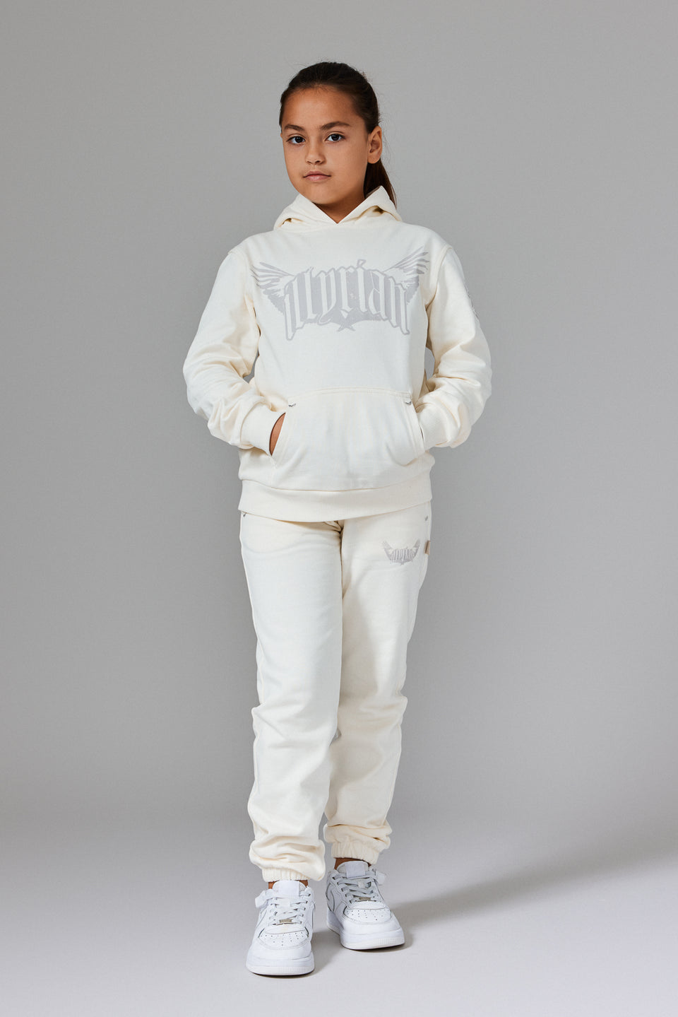 Illyrian Wings Kids Hoodie - White