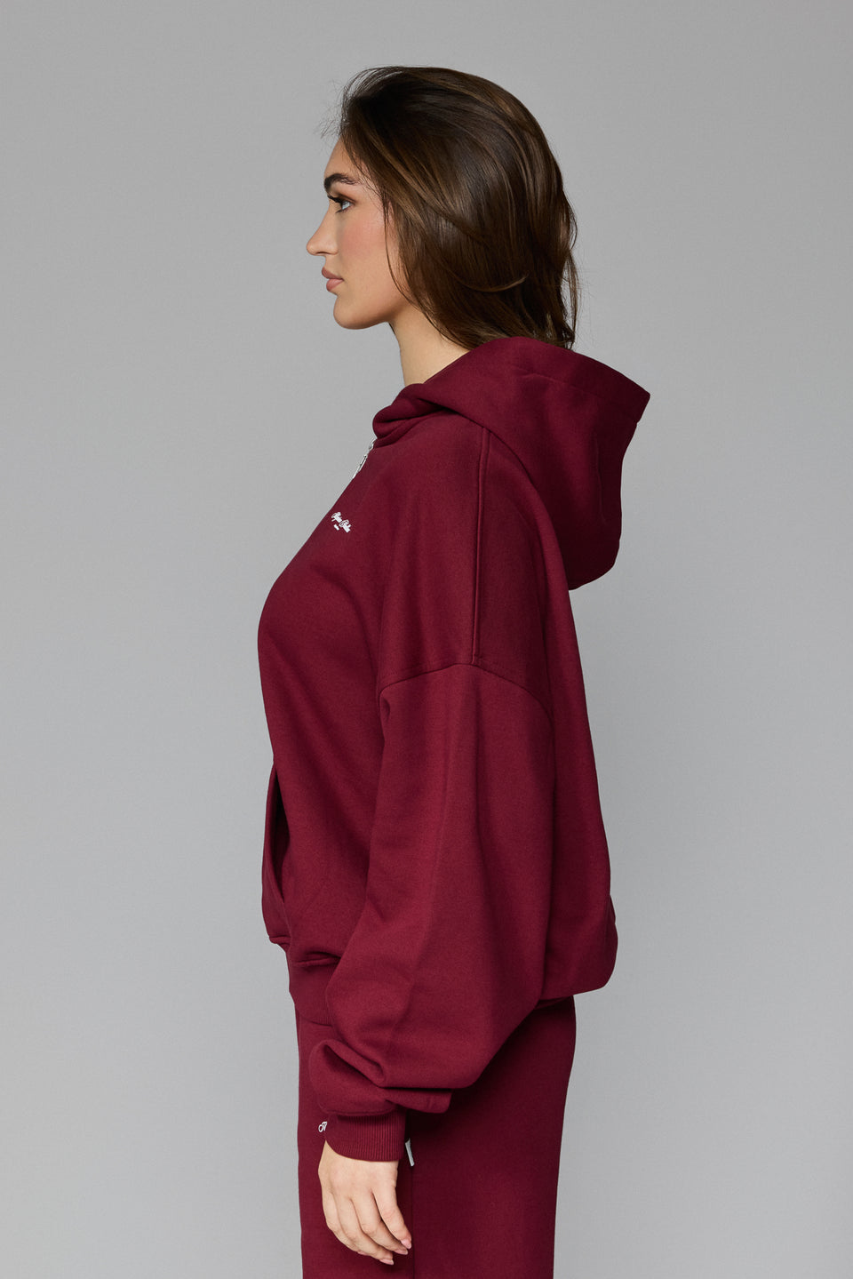 Women's Zipped Hoodie - Burgundy