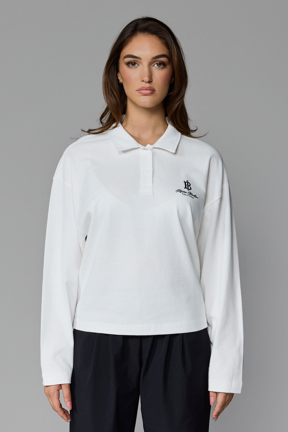Women's Polo Long Sleeve - White