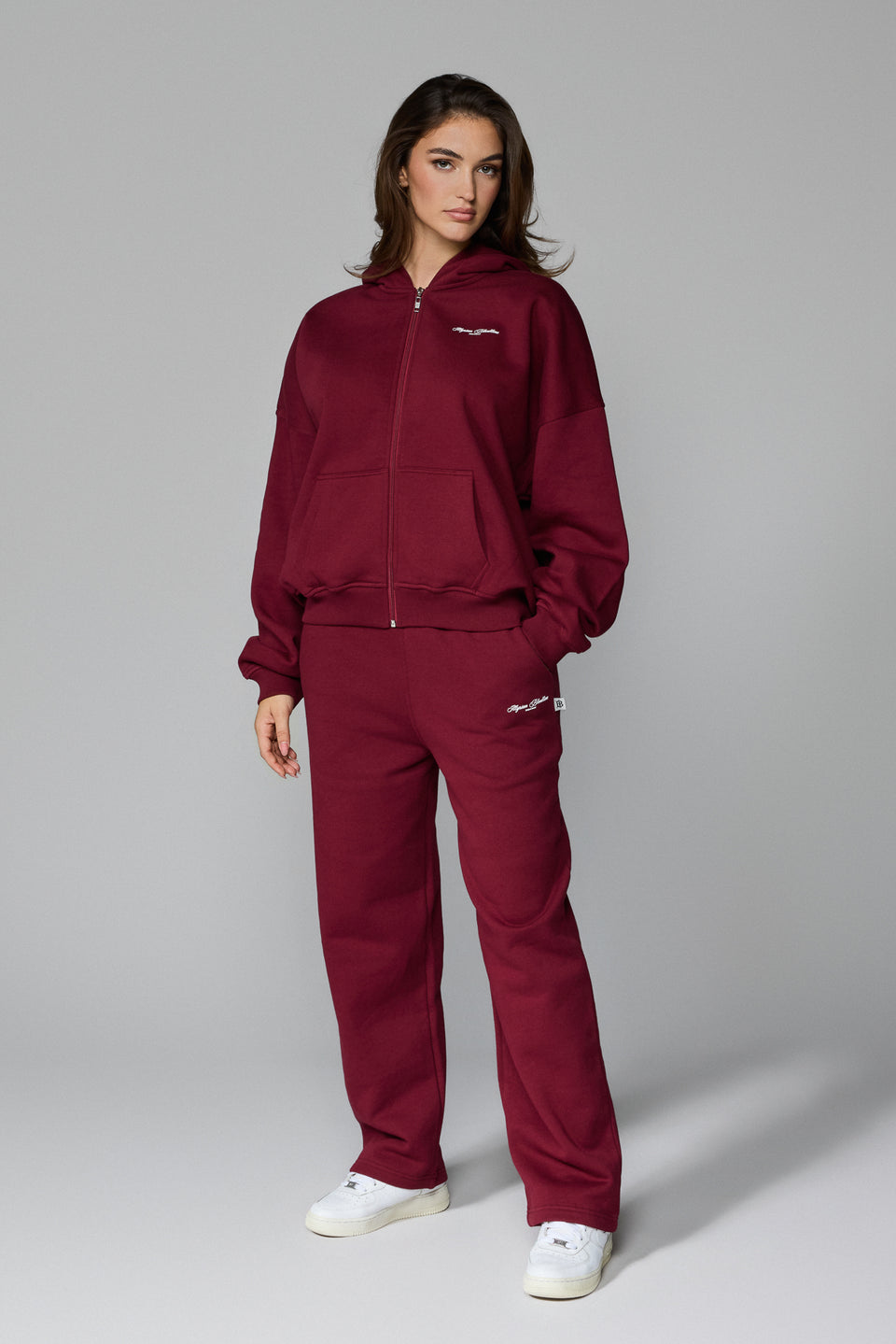 Women's Zipped Hoodie - Burgundy