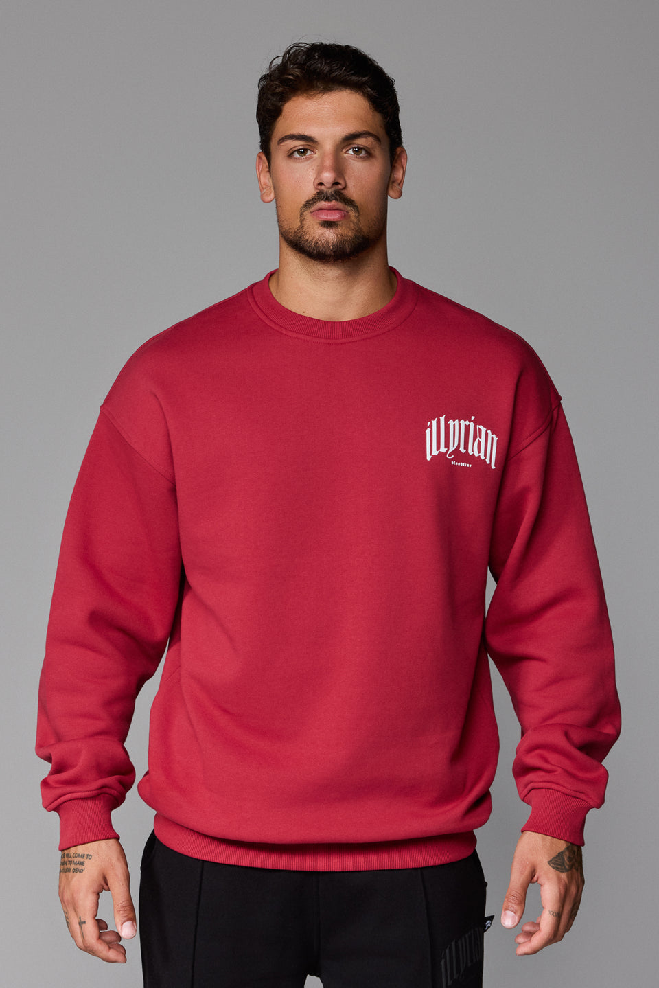 Illyrian Chest Logo Sweater - Red