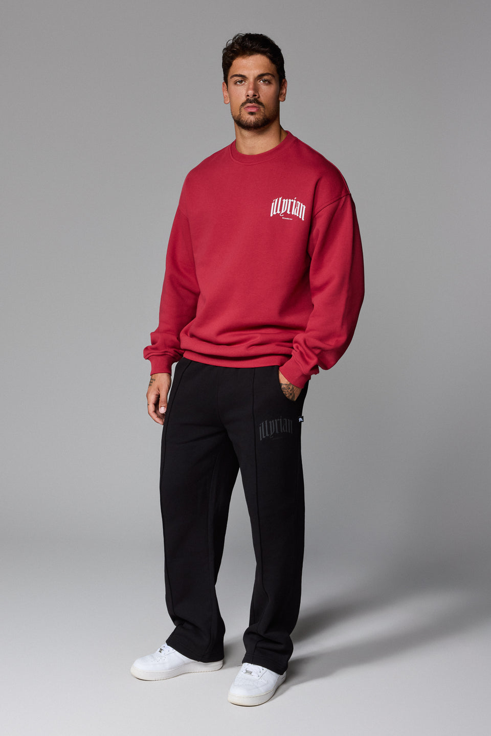 Illyrian Chest Logo Sweater - Red