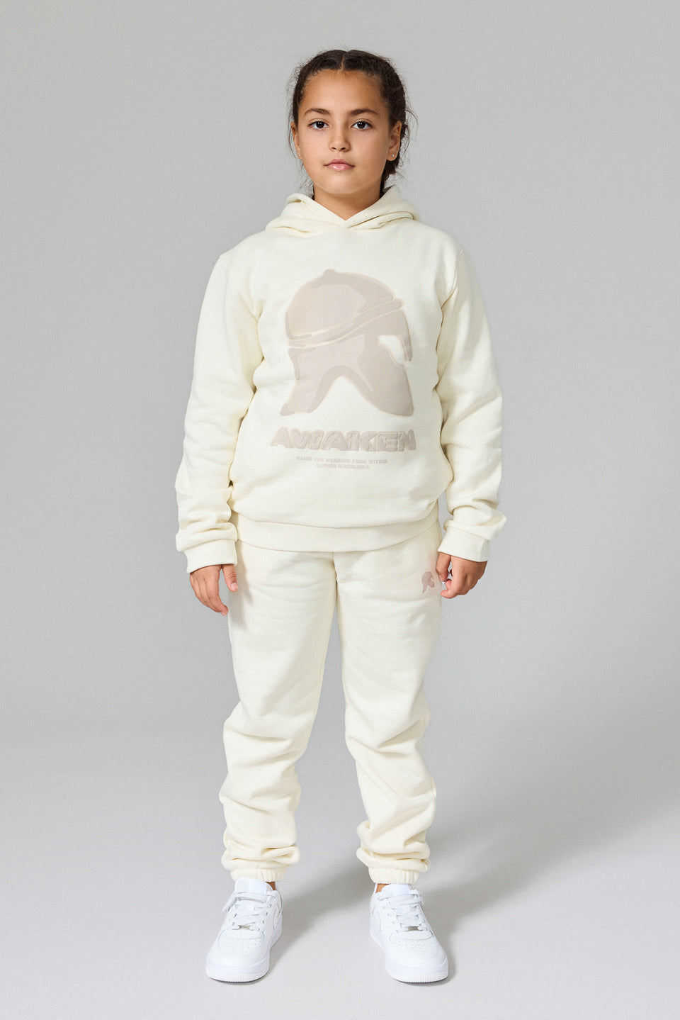 Kids 3D Helmet Joggers - White