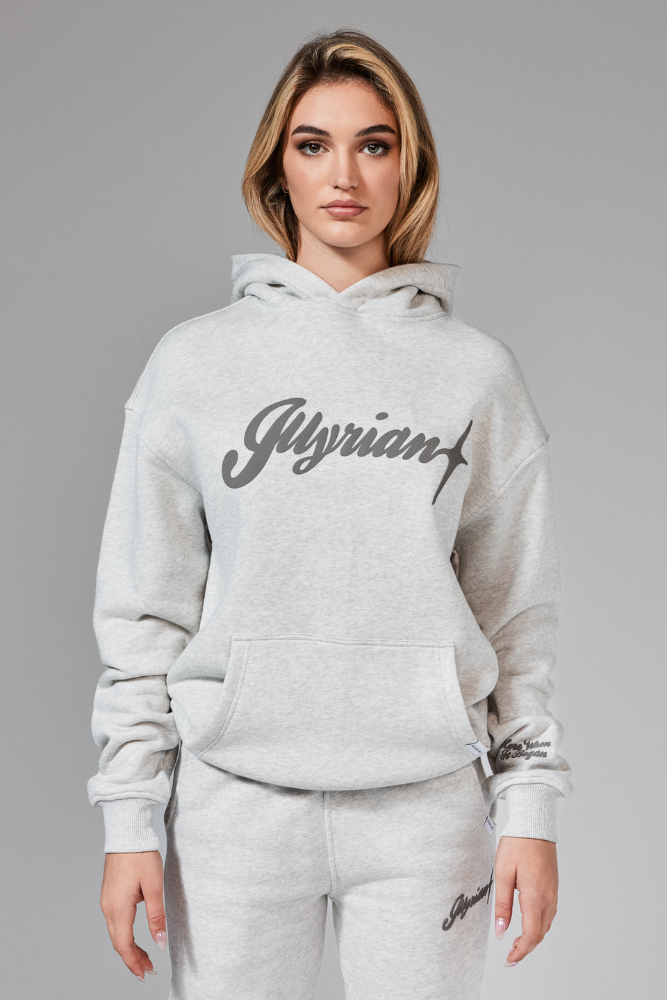 Yll I Ri Hoodie - Grey Melange