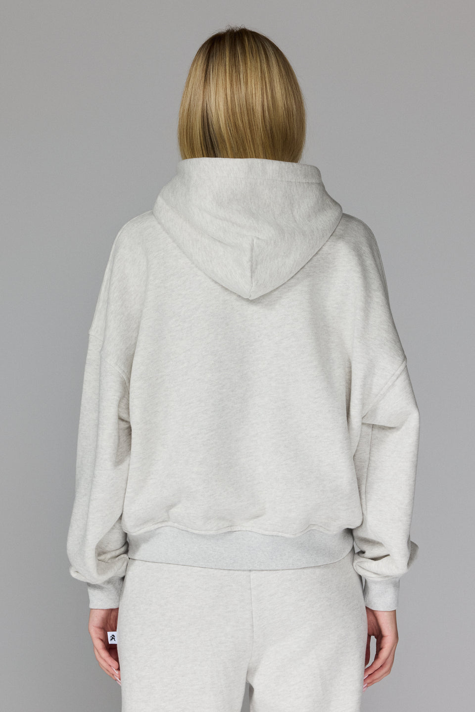 Women's Classical Zipped Hoodie - Grey Melange