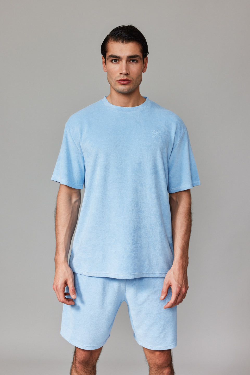 Men Towel T-shirt - Baby Blue