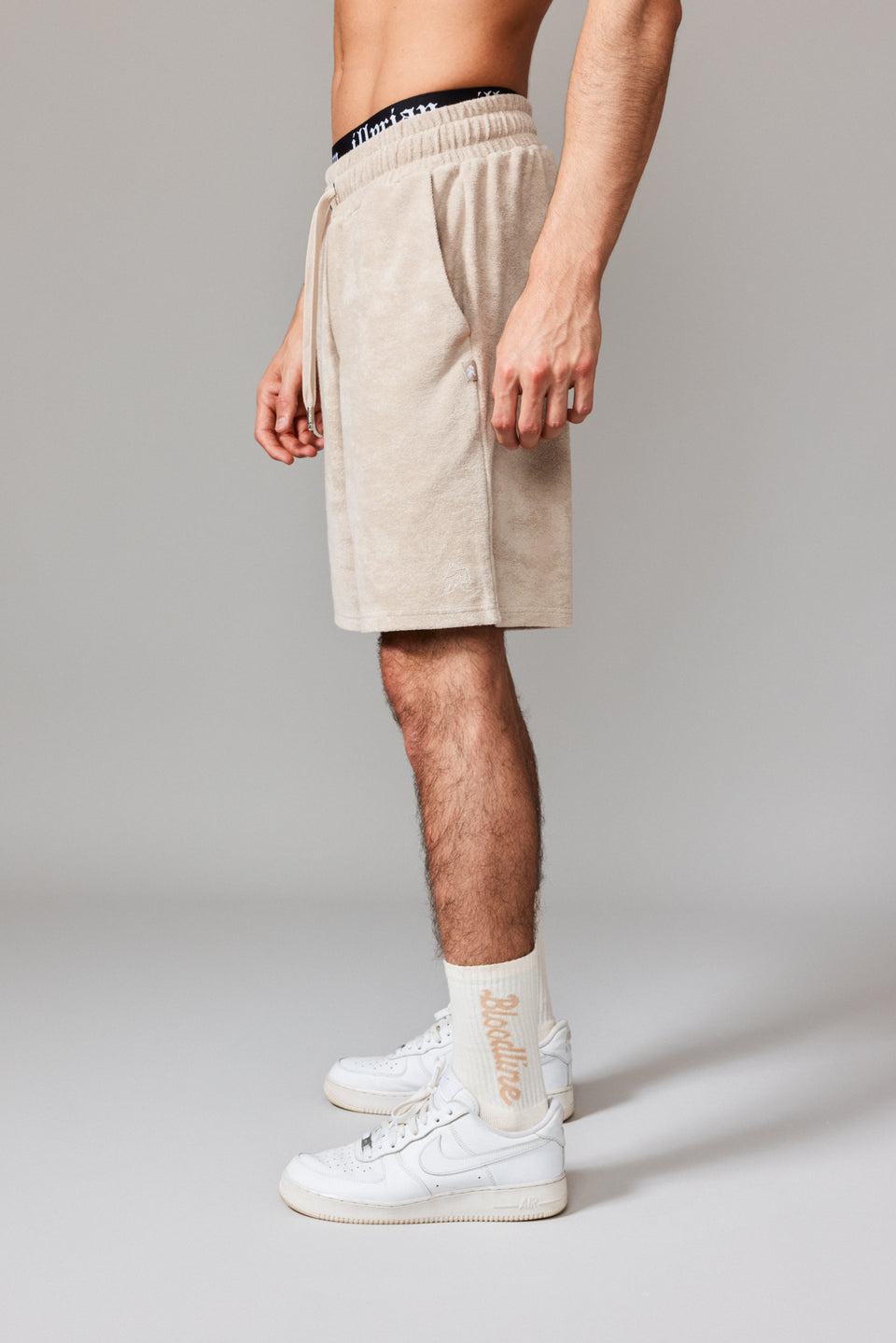Men Towel Shorts - Stone